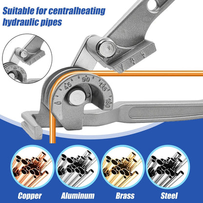 Pipe Bender 180° Tube Bender for 3/8", 1/4", 5/16", Copper, Brass, Aluminum, Thin Steel Pipes (Single Tube Bender)