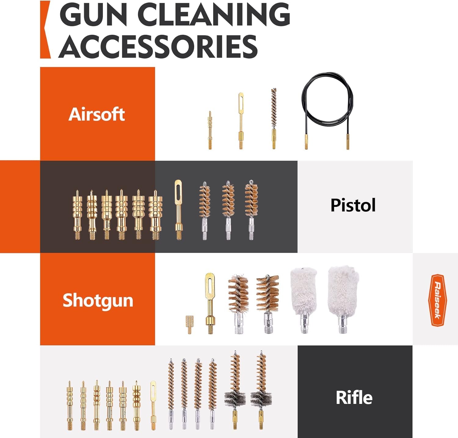 Gun Cleaning Kit Rifle Pistol Shotgun Universal Cleaning Kit for 20GA 12GA .45 .40 .357/.380/.38/9MM .338 .325/8Mm .30/7.62MM .270 .250 .243 .22 .17 All Calibers