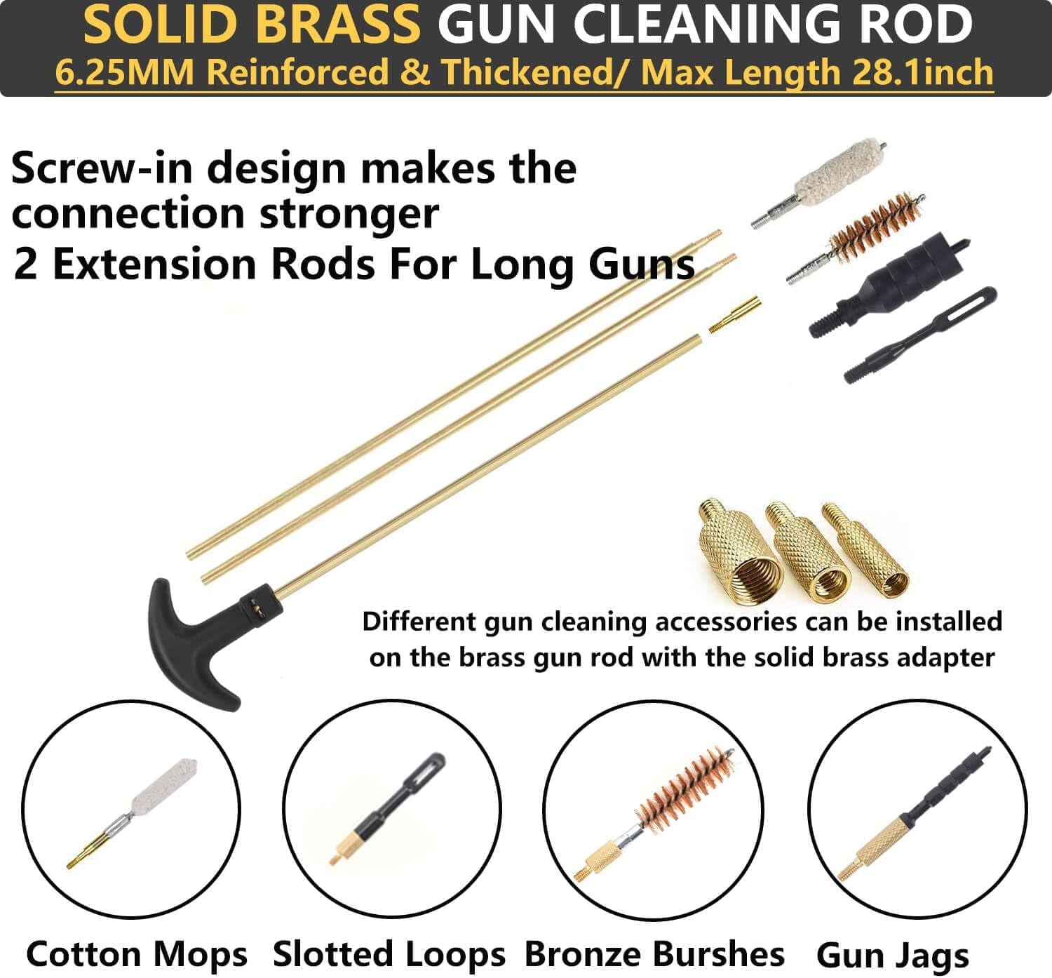 Gun Cleaning Kit, Universal Gun Cleaning Kit for All Caliber Shotgun Pistol Rifle Cleaning Kit with Mat Portable Case