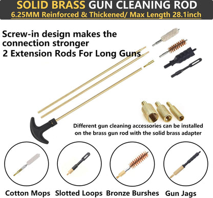 Gun Cleaning Kit, Universal Gun Cleaning Kit for All Caliber Shotgun Pistol Rifle Cleaning Kit with Mat Portable Case